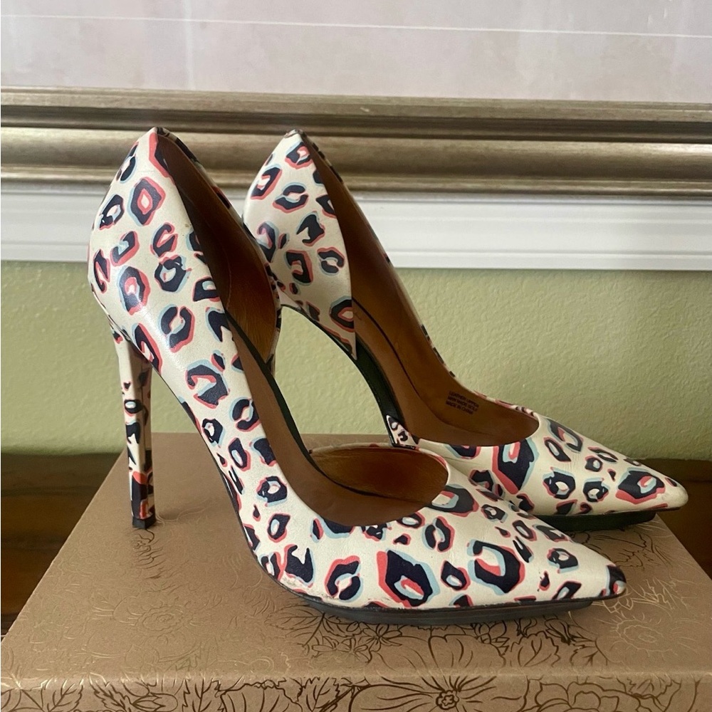 L.A.M.B. Leopard Print Stiletto Heels